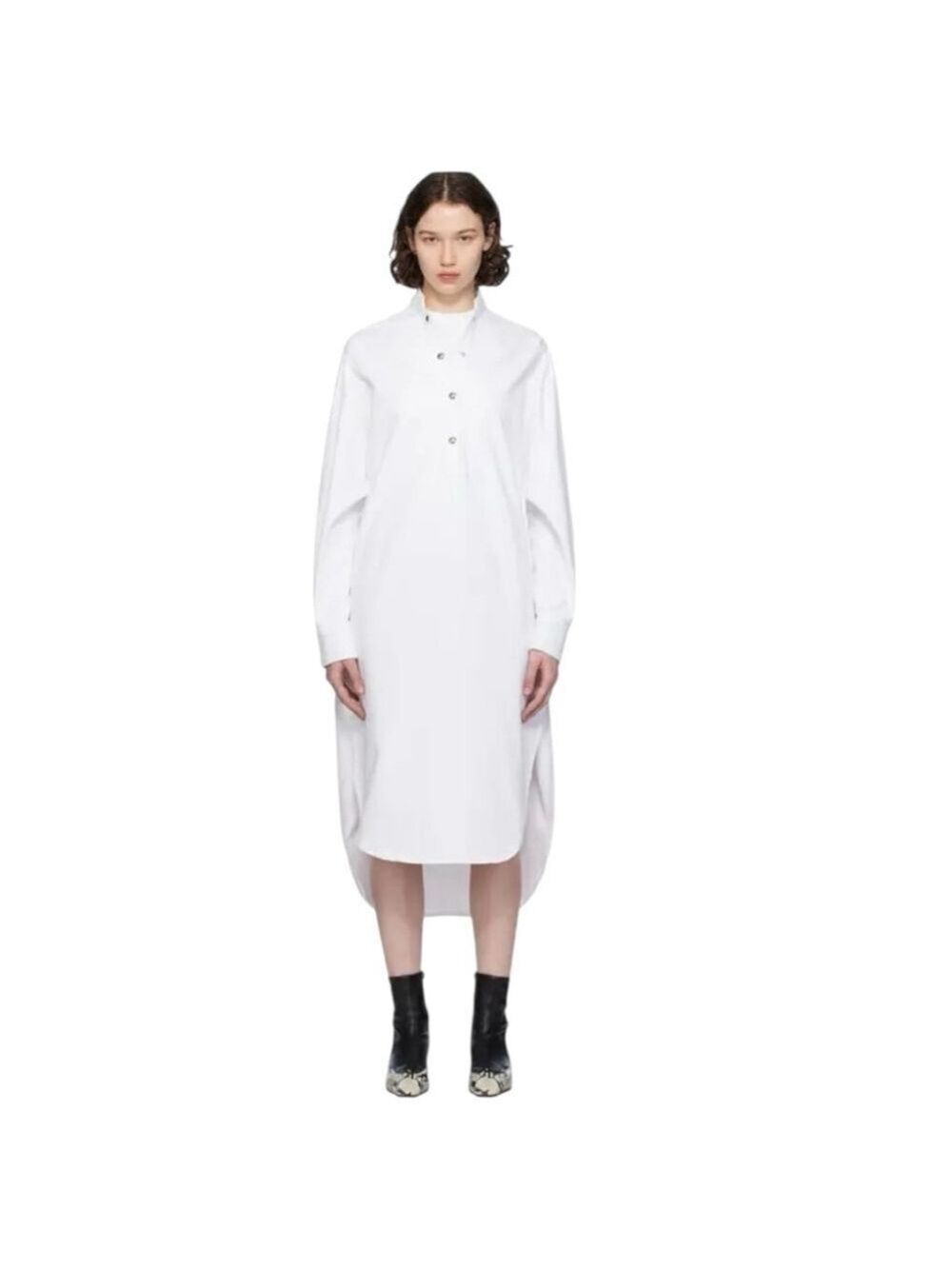 Khaite Women’s White Denim Seffi Midi Dress Size Small Dress